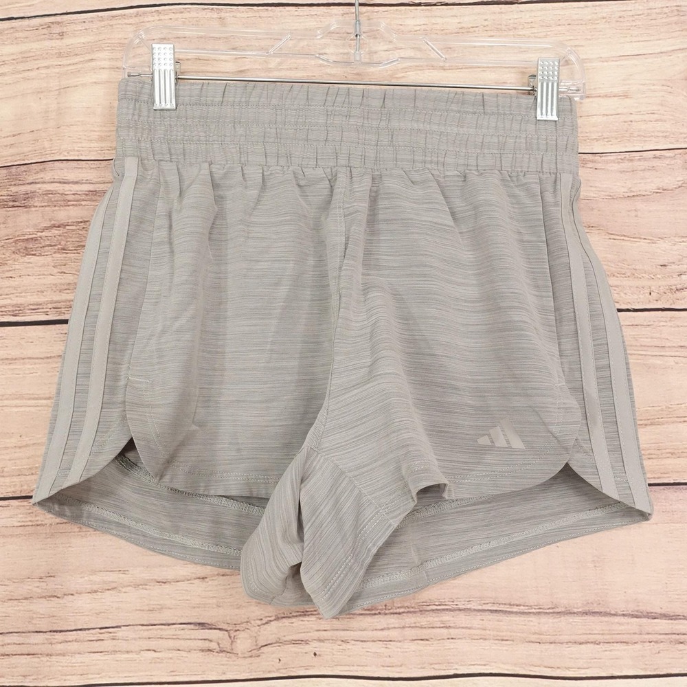 New! Adidas Pacer Wvn High Shorts Womens S Gray 3" Inseam High Rise Training